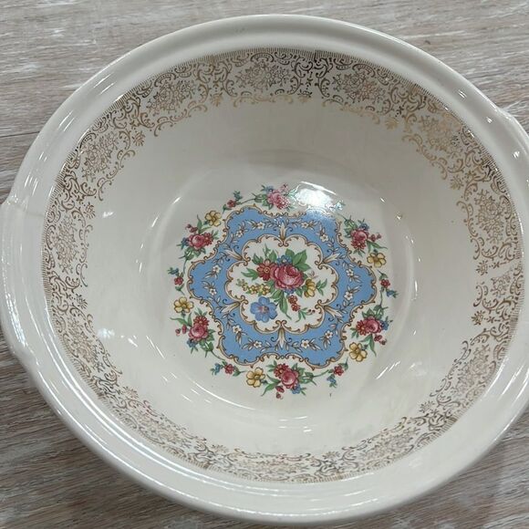 Antique American Limoges Lyric KS-384 22k Gold Round Vegetable Serving Bowl 8" - Picture 2 of 9